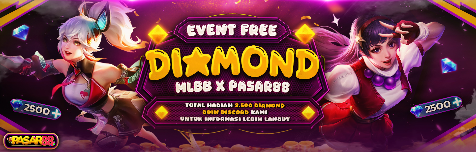 💎EVENT FREE DIAMOND MLBB X PASAR88💎