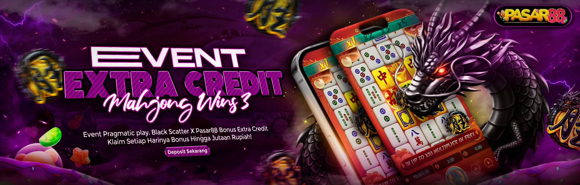 EVENT PRAGMATIC PLAY (MAHJONG WINS 3 BLACK SCATTER) X PASAR88